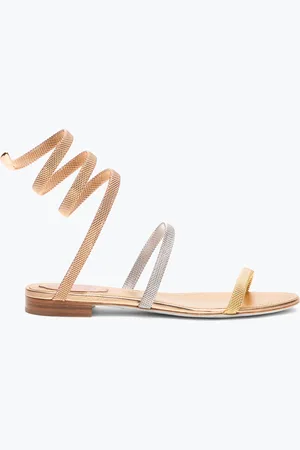 RENE CAOVILLA Sandalia Plana Trigold Cleo De Tres Tonos 10