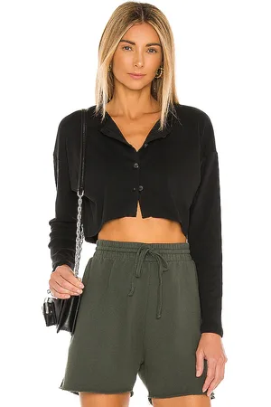 REVOLVE Lovers and Friends Lovers and friends keaton cropped top en color talla M en - Black. Talla M (también en XS).