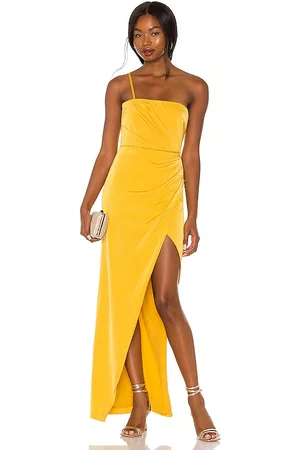 REVOLVE NBD Nbd vestido largo magnus en color amarillo mostaza talla S en - Mustard. Talla S (también en XS).