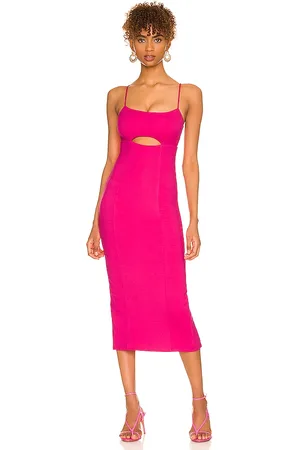 REVOLVE H:ours H:ours vestido midi enzo en color rosado talla XXS en - Pink. Talla XXS (también en XS).