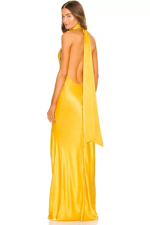 REVOLVE SAU LEE Sau lee vestido largo penelope en color amarillo talla 10 en - Yellow. Talla 10 (también en 14, 2, 6, 8).