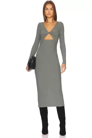 Minkpink Vestido midi yoko en color talla L en - Sage. Talla L (también en S, XS, M, XL).