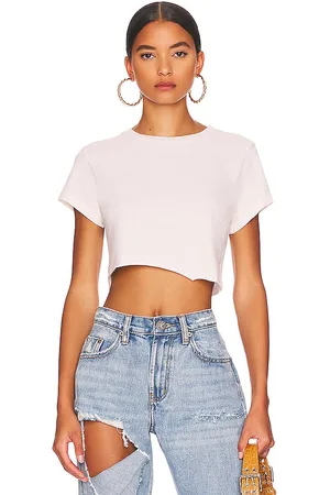 REVOLVE RE/DONE Re/done camiseta cropped 60s en color talla L en - White. Talla L (también en M, S, XS).