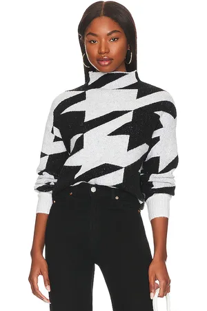 REVOLVE Central Park West Central park west jersey de cuello alto blanche en color negro, blanco talla L en - Black,White. Talla L (también en