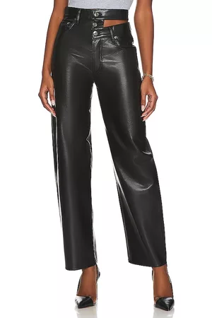 REVOLVE AGOLDE Agolde recto(a) recycled leather broken waistband en color negro talla 31 en - Black. Talla 31 (también en 32, 33, 34).