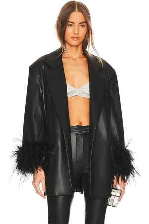 REVOLVE LAMARQUE Lamarque blazer oversize de piel sintética galia en color talla M/L en - Black. Talla M/L (también en XS/S).