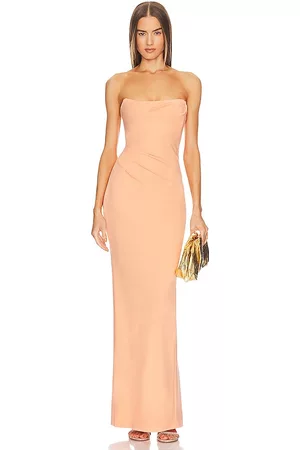 REVOLVE Michael Costello Michael costello vestido largo briggs en color talla L en - Peach. Talla L (también en XL).