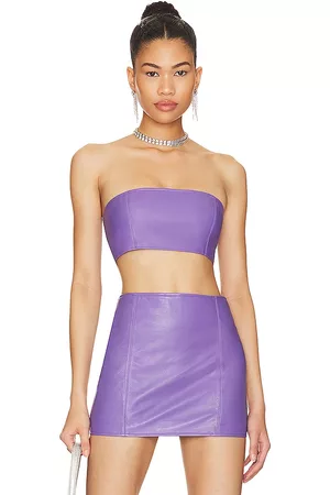 REVOLVE Camila Coelho Camila coelho leather tube top en color lavanda talla L en - Lavender. Talla L (también en XL).