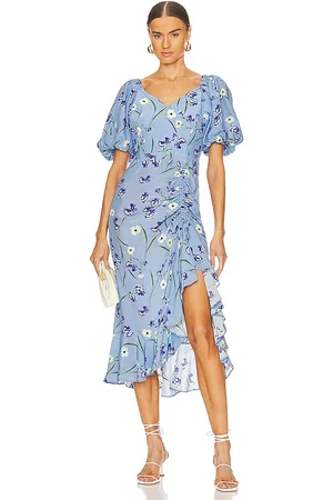 REVOLVE Yumi Kim Yumi kim vestido midi lenora en color azul talla S en - Blue. Talla S (también en XS).