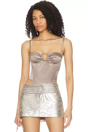 REVOLVE Miaou Miaou top corsé deia en color taupe talla M en - Taupe. Talla M (también en XS).