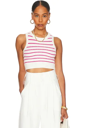 REVOLVE Superdown Superdown chaleco phoebe ultra crop en color blanco talla L en - White. Talla L (también en M, S, XS).