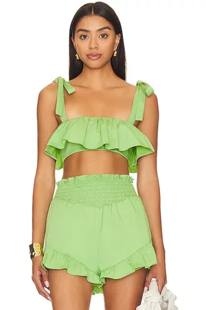 REVOLVE Camila Coelho Camila coelho brittany crop top en color talla XL en - Green. Talla XL (también en XXS).