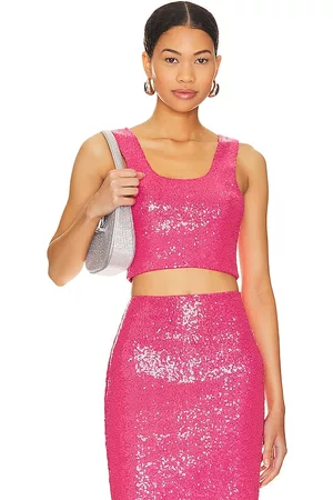 REVOLVE Commando Commando sequin crop top en color rosado talla L en - Pink. Talla L (también en M).