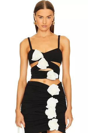 REVOLVE Atoir Atoir dj vu crop top en color talla S en - Black. Talla S (también en XS).