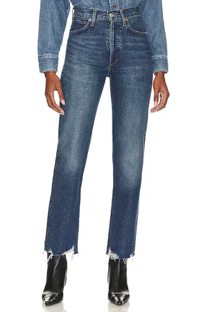 REVOLVE AGOLDE Agolde pantalones rectos de talle alto 90s pinch waist en color denim-medium talla 23 en - Denim-Medium. Talla 23 (también en 24, 31, 3