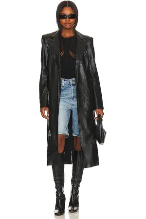 REVOLVE BY.DYLN By.dyln abrigo trenca melani en color talla L en - Black. Talla L (también en M, S, XL, XS).