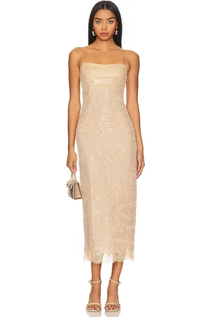 REVOLVE SIMKHAI Simkhai vestido lencero valentina en color beige talla 0 en - Beige. Talla 0 (también en 2).