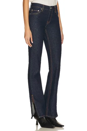 REVOLVE GRLFRND Grlfrnd hailey low rise slim boot with slit hem en color denim-dark talla 23 en - Denim-Dark. Talla 23 (también en 29, 30, 31, 32).