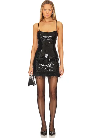 REVOLVE Bardot Bardot vestido corto de piel sintética laurel en color talla 12 en - Black. Talla 12 (también en 8).