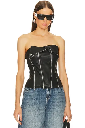 REVOLVE Superdown Superdown x bridget dani faux leather corset en color talla M en - Black. Talla M (también en S, XS).