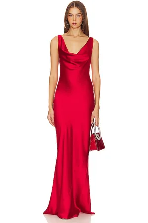 REVOLVE Norma Kamali Norma kamali vestido de fiesta con cuello drapeado en color rojo talla M en - Red. Talla M (también en S, XS, XXS).