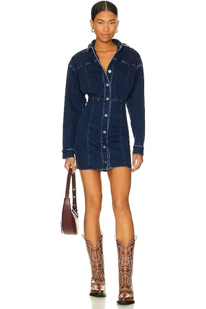 REVOLVE Free People Free people vestido denim free people amber en color azul talla 10 en - Blue. Talla 10 (también en 12, 14, 4, 6).