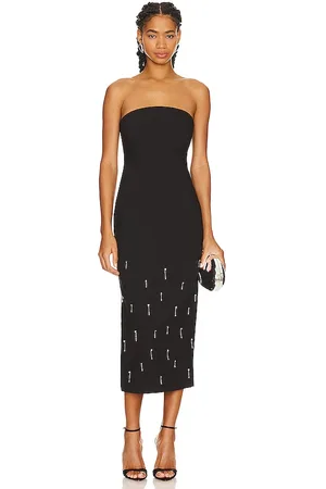 REVOLVE LIKELY Likely vestido midi benny en color talla 0 en - Black. Talla 0 (también en 12).