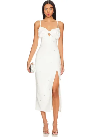 REVOLVE LIKELY Likely vestido midi domenica en color talla 10 en - White. Talla 10 (también en 12, 2, 4).