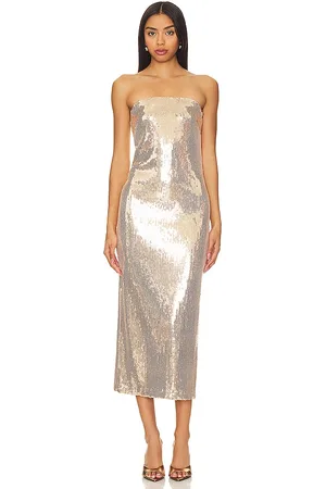 REVOLVE Rue Sophie Rue sophie vestido lentejuelas leigh en color oro metálico talla M en - Metallic Gold. Talla M (también en XS).