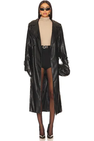 REVOLVE SNDYS Sndys gabardina de piel sintética tyra en color talla S en - Black. Talla S (también en XS, XXS).