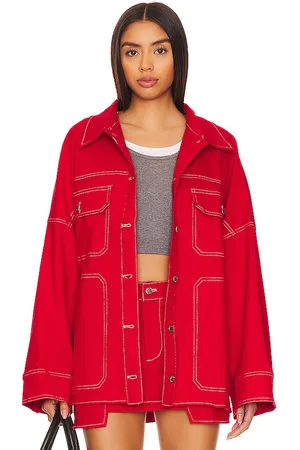 REVOLVE BY.DYLN By.dyln chaqueta vaquera cooper en color talla L en - Red. Talla L (también en M, S, XS).