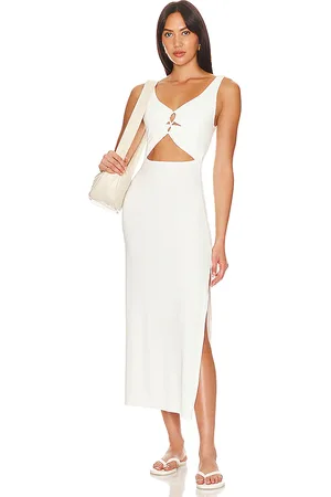 REVOLVE LSPACE Lspace vestido midi camille en color talla M en - Cream. Talla M (también en L, S, XL, XS).