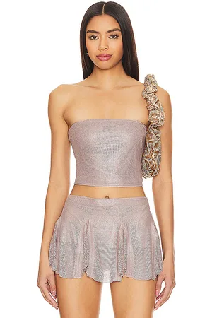 REVOLVE POSTER GIRL Poster girl rosalyn top en color neutral metálico talla XL en - Metallic Neutral. Talla XL (también en L).