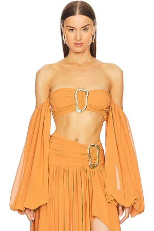 REVOLVE Michael Costello Michael costello x blair crop top en color naranja talla M en - Orange. Talla M (también en S, XS).