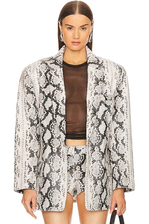 REVOLVE Retrofete Retrofete chloe leather blazer en color neutral talla XL en - Neutral. Talla XL (también en XS).