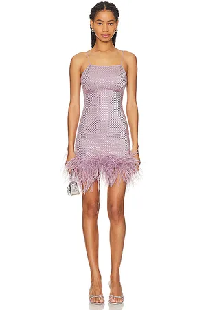 REVOLVE Oseree Oseree mini vestido plumaje disco en color lavanda talla L en - Lavender. Talla L (también en XL).