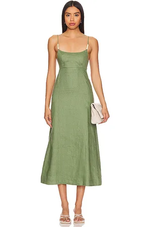 REVOLVE FAITHFULL THE BRAND Faithfull the brand vestido midi regina en color talla XL en - Sage. Talla XL (también en XS).