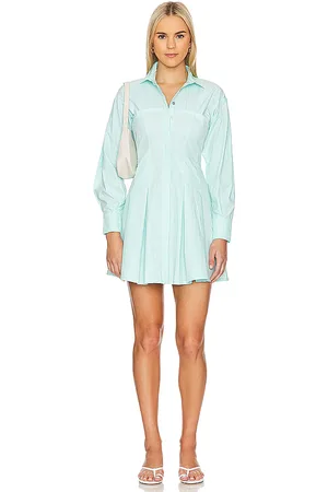 REVOLVE SOVERE Sovere vestido camisero override en color azul cerceta talla M en - Teal. Talla M (también en XS).