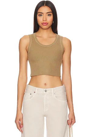 REVOLVE AGOLDE Agolde camiseta tirantes recortada poppy en color marrón talla L en - Brown. Talla L (también en M, XL).