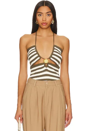 REVOLVE OSIS STUDIO Osis studio nina top en color ivory, olive talla XL en - Ivory, Olive. Talla XL (también en L).