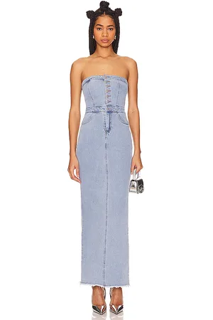 REVOLVE Superdown Superdown maxivestido natalia en color denim-dark talla M en - Denim-Dark. Talla M (también en S, XS, XXS).