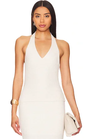 REVOLVE LNA Lna top sin mangas de canalé sophie en color blanco talla L en - White. Talla L (también en XL).