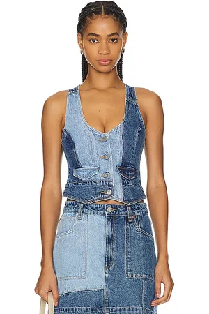 REVOLVE Abrand Abrand chaleco denim en color denim-medium talla XS en - Denim-Medium. Talla XS (también en XXS).