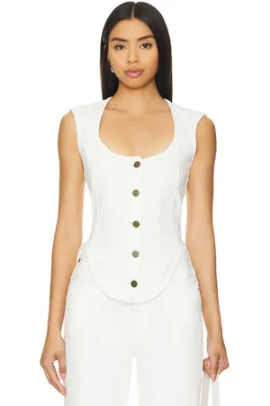 REVOLVE FRAME Frame bustier con escote redondo y costuras en color ivory talla 8 en - Ivory. Talla 8 (también en 6).