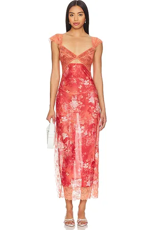 REVOLVE Free People Free people x intimately fp suddenly fine maxi slip en color rojo talla L en - Red. Talla L (también en S, XL, XS).