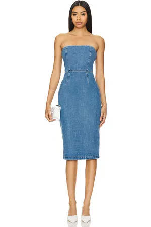 REVOLVE Bardot Bardot vestido midi vanda en color denim-medium talla 2 en - Denim-Medium. Talla 2 (también en 4, 6).