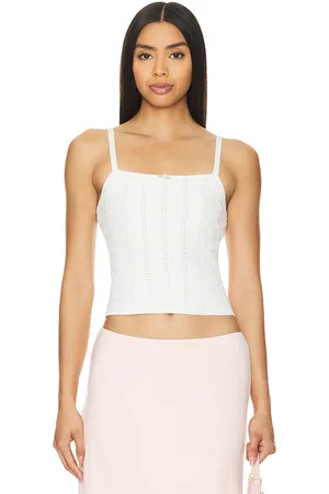 REVOLVE MAJORELLE Majorelle camiseta tirantes de punto ronan en color talla L en - White. Talla L (también en M).