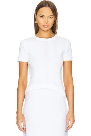 REVOLVE Goldie Goldie camiseta de canalé de algodón short sleeve en color talla XL en - White. Talla XL (también en L, XS).