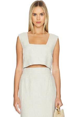 REVOLVE Posse Posse caleb crop top en color beige talla L en - Beige. Talla L (también en M, S, XL).
