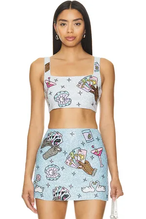 REVOLVE Oceanus Oceanus top corto vegas en color bebe talla M en - Baby Blue. Talla M (también en XS).